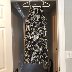 Black and white flora dress